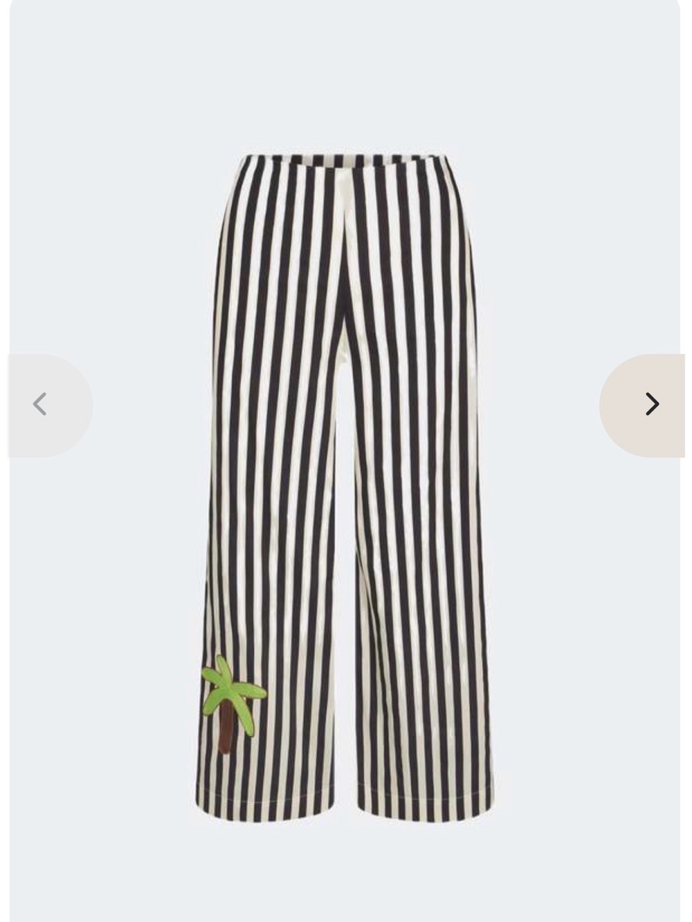 Simon Miller Ari Poplin Wide Leg Pants with Palm Tree Detail